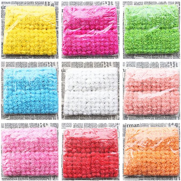 

120pcs 2cm pink mini foam rose artificial flower bouquet multicolor rose wedding flower decoration scrapbooking fake