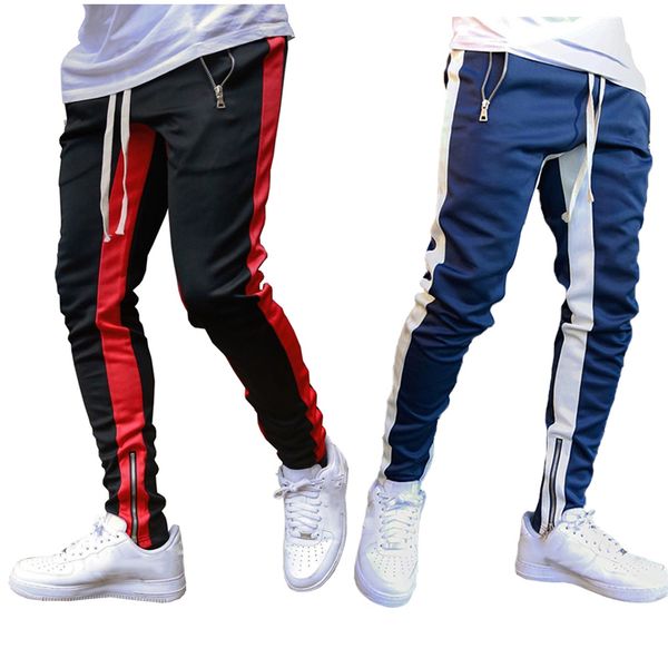 

casual-спортивные беговые штаны мужчины открытый полосатый sweatpants бегуны спорт тренажерный зал брюки мужчины фитнес брюки тренировки спо