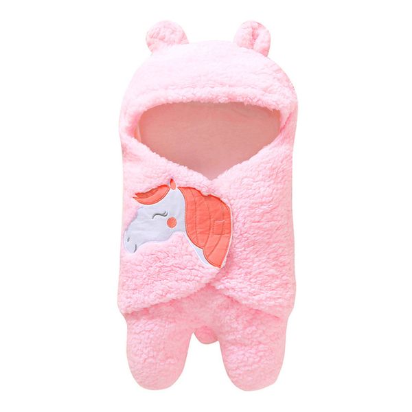 

newborn warm swaddle blanket soft windproof cartoon embroidery baby quilt an88