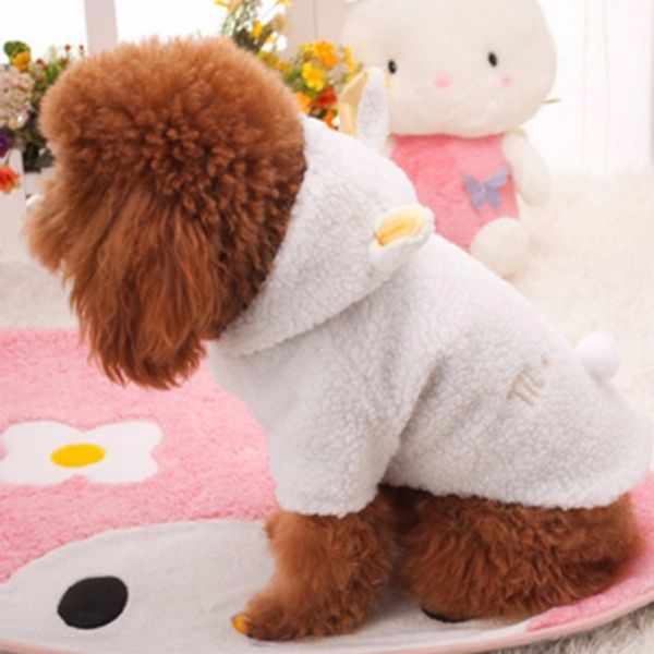 

white sheep hoodie dog apparel cute autumn winter warm cotton coat pet puppy clothes for dogs