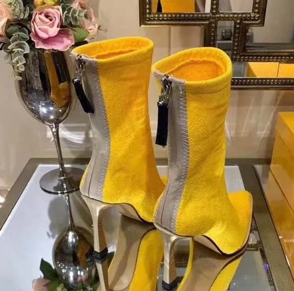 

2019 woman brand ankle boots shoes real leather fashion boots heels boots shoes us:5-11 with box dhl fd2209, Black;grey