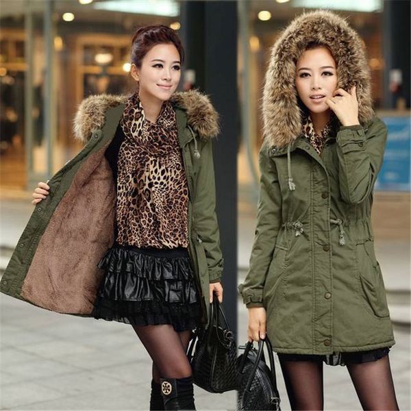

new autumn winter women jacket cotton padded casual slim coat fur collar hooded parkas plus size 3xl wadded overcoat female 2270, Black