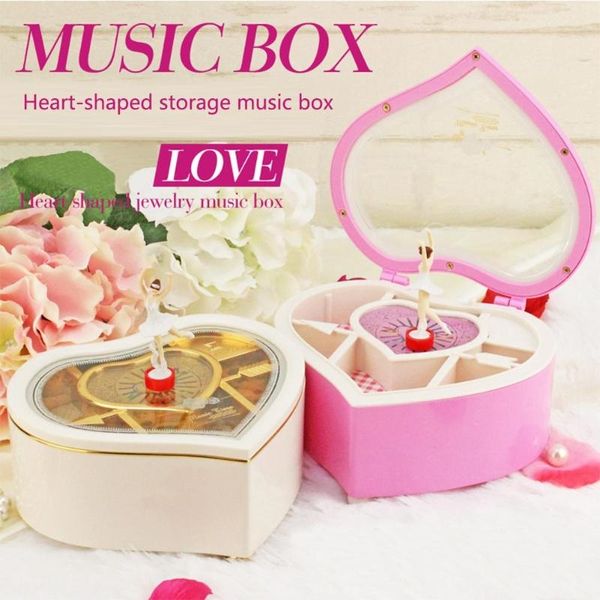 

heart shape танцы балерина music box пластиковые ювелирные box carousel ручной music box механизм подарок на день valentine-p другой главная