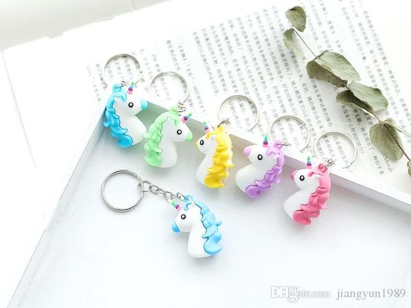 

5 colors mini key chain for men and women doll unicorn keys buckle cartoon unicornio keychain kid gift party supplies dhl ing