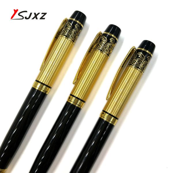 

1pcs fountain pen metal gold with black 0.5mm full metal luxury ink pens office school stationery supplies