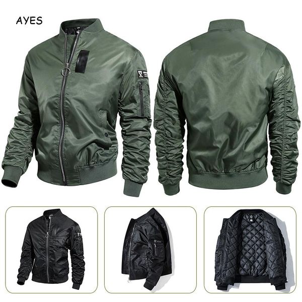 

2019 autumn casual bomber jacket men hip hop baseball mens jackets coat fashion jacket army green black warm streetwear, Black;brown