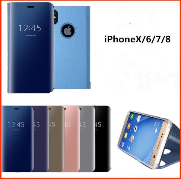 

Флип-чехол для смарт-зеркала для iPhone 7 8 X XS XR Clear View Флип-чехол для смарт-зеркала для