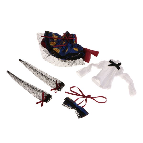 

cute skirt stockings hair band set for 1/6 bjd sd bb girl dod luts doll