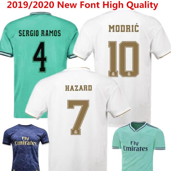 

hazard real madrid soccer jersey 2019 2020 spain football shirt benzema sergio ramos camisetas de futbol man modric kroos bale maillot ninos, Black;yellow