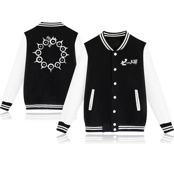 

children boys girls clothes kids baseball jacket toddler fashion sweatshirts spring autumn baby the seven deadly sins print, Blue;gray