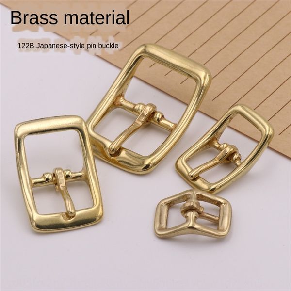 

e5kft 122b pure copper japanese needle accessory belt buckle brass bag belt needle buckle genuine leather handmade bag copper accessories bo, Slivery;black