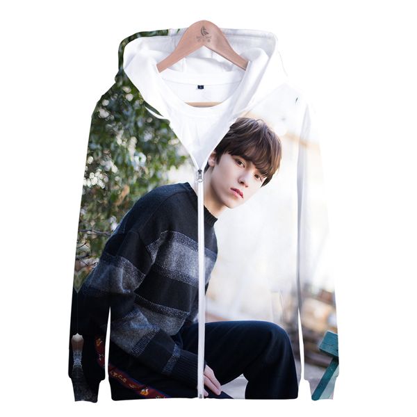 

2019 seventeen 3d printed zipper hoodies women/men fashion long sleeve hooded sweatshirts casual wear, Black