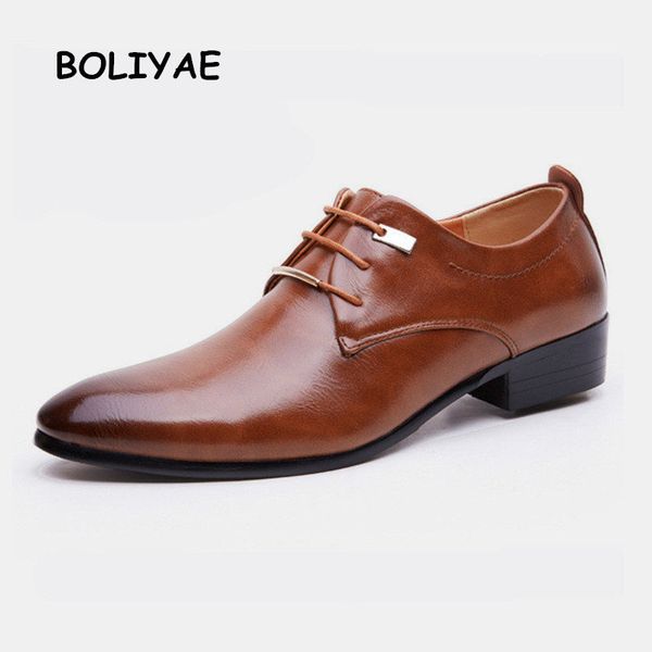 

luxury business oxford shoes men breathable leather lace rubber formal dress shoes male office party wedding mocassins, Black