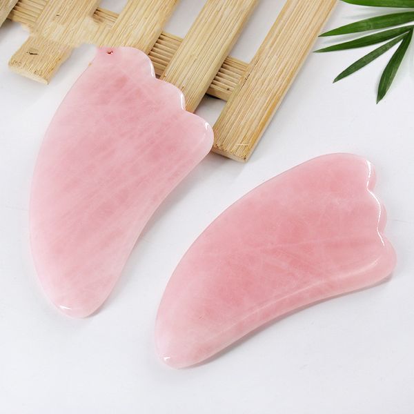 

rose quartz pink jade guasha board natural stone scraper chinese gua sha pad