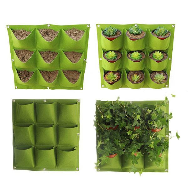 

creative wall hanging planting bags 6/7/9/18/25 pockets green grow bag planter vertical garden vegetable living garden bag home supplies