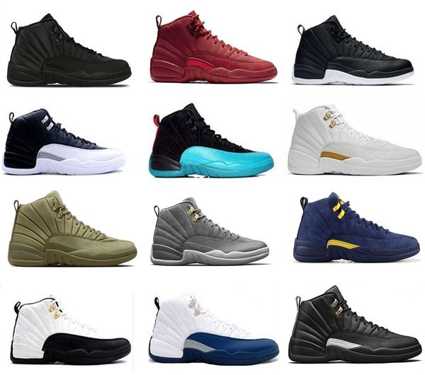 

new 12 12s man basketball shoes air women glass of 2003 winterized vachetta tan michigan playoffs gamma blue grey wool j12 retro sneakers