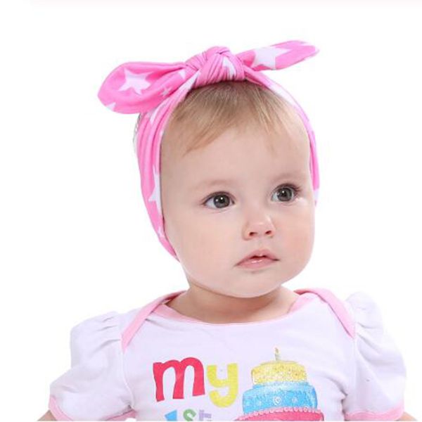 

1pcs baby headband girls hair accessories cotton ear turban bow elastic hairband baby princess christmas day gifts, Slivery;white