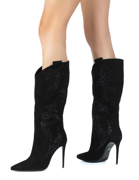 

hella women's high boot black suede