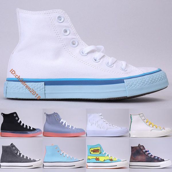 

fashion chuck 70s hi canvas shoes men women sneakers clear sole white flame cream blue outdoor casual shoes size 35-44, Black;red