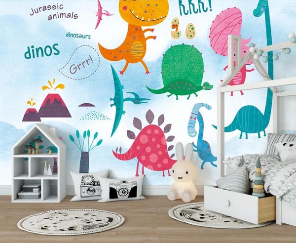 

carton dinosaur wallpaper mural 3d kids children room wallcoverings for walls murals wall paper hd contact paper custom