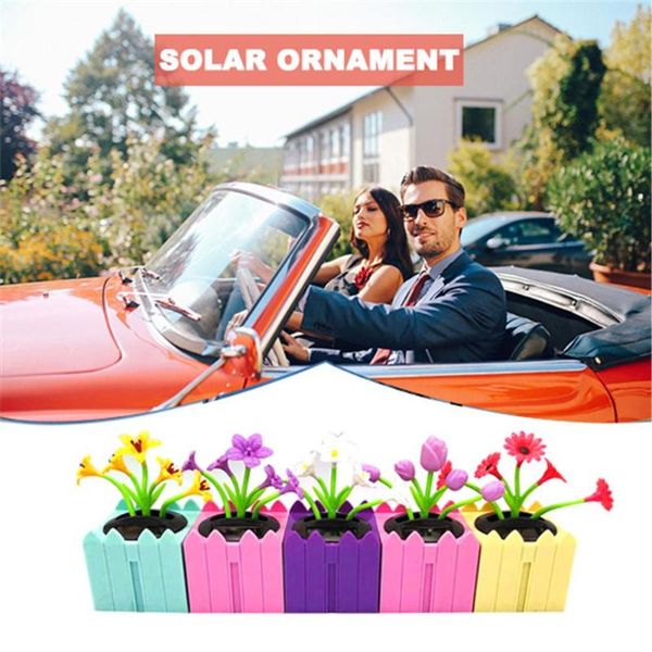 

new fashion solar powered dancing flower swinging animated bobble dancing flower toy car decor solar ornament car decoration