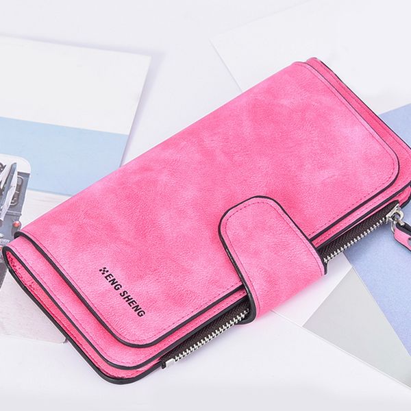 

women multi-card card bag fashion lady's multi-function wallet durable three-fold long-style purse, Red;black