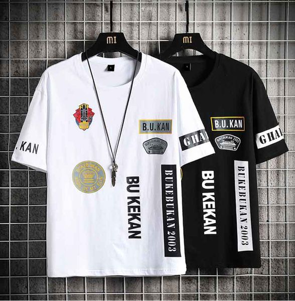 

Men's T-Shirts 2020 New Arrival Mens Fashion Letter Print Crew Neck Hip Hop T-shirt Casual Men Breathable Loose Tee 2 Color M-4XL