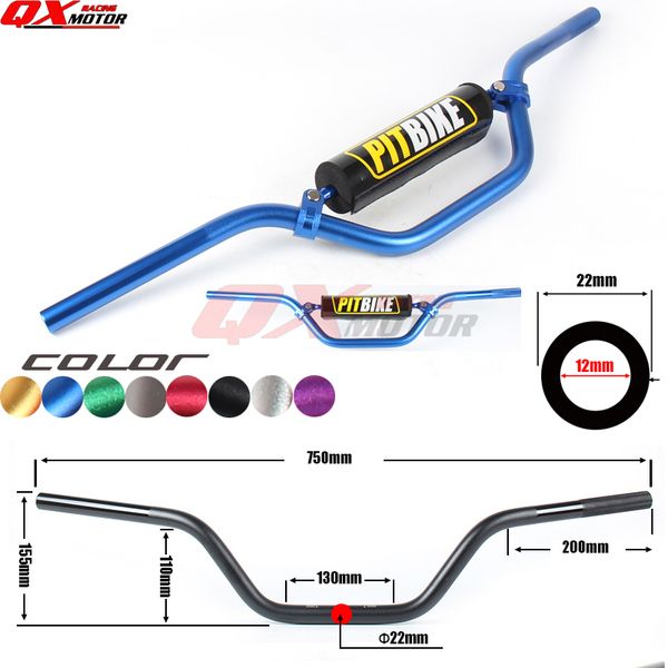 

universal 7075 aluminum alloy 7/8" 22mm motorcycle handlebar handle bar for yzf crf klx rmz crfr klx 50-160cc