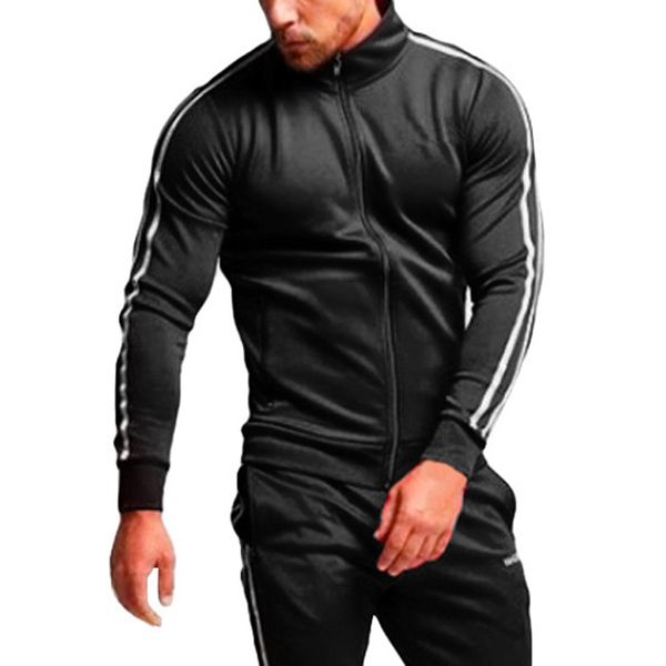 

black red patchwork mens o-neck new fashion leisure autumn splicing print sweatshirt graduated sport tracksuit