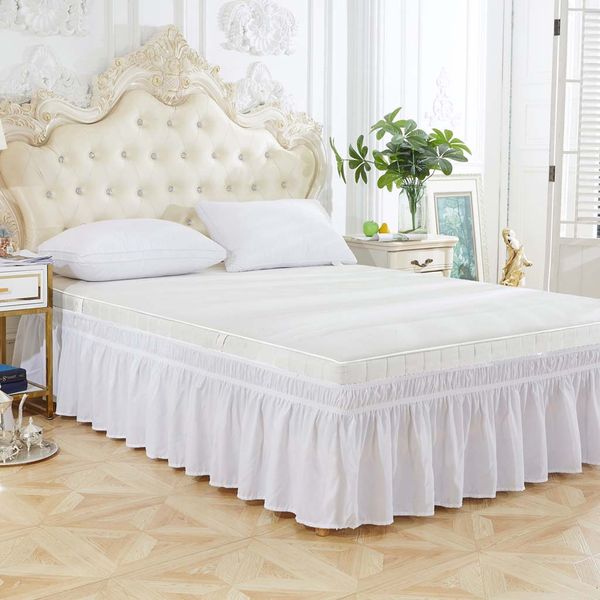 

2019 home essentials modern solid dust ruffle split corners 1pc bed bedding pleated skirt 14 drop bedspread bed cover
