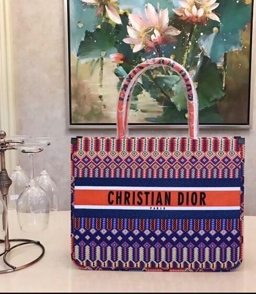 

designer handbag Large tote bag high quality Soft canvas tote shopping bag with serial number small pouch