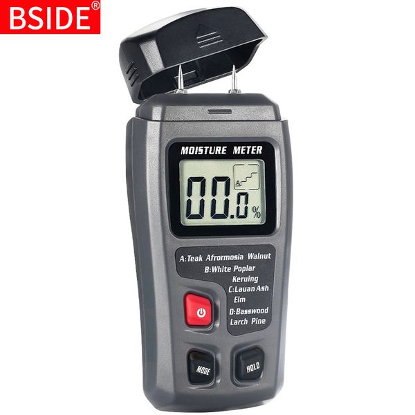 Tragbares digitales Holzfeuchtemessgerät 0~99,9 % Holzhygrometer BSIDE EMT01/MT10 mit großem LCD-Display