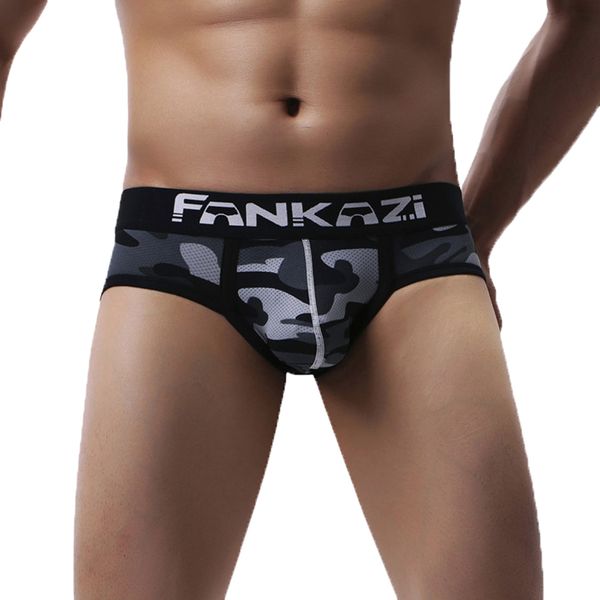 

men briefs mesh breathable bugle pouch underwear camouflage printed panties cuecas slip homme tanga camo underpants bikini, Black;white