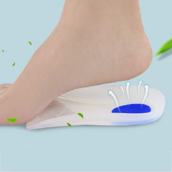 

new silicone seven-point shoes pad -absorbing non-slip insole casual eco-friendly insoles heel pad high quality, Black