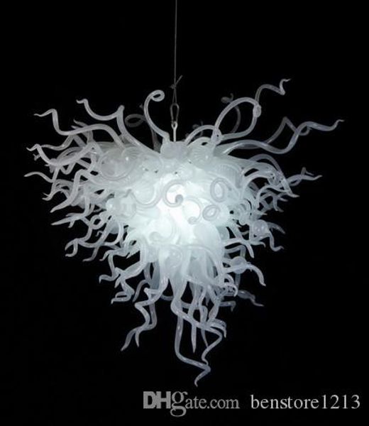 

new house items hall lighting wedding decorations designer pendant light style murano white glass chandeleir light with led bulbs