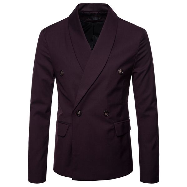 

men's autumn new suits pure color casual double-breasted men's suit large size jacket, White;black