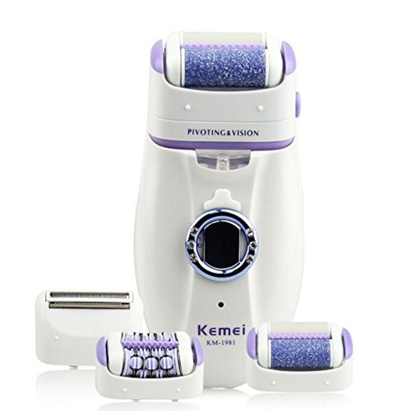 

3 in 1 electric epilator+lady shaver+callus remover flend skin care set. double active areas on head realize double effectivenes