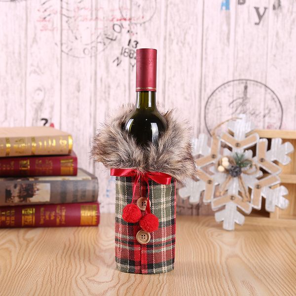 

wine bottle bag beautiful lattices christmas decor festival cloth fashion