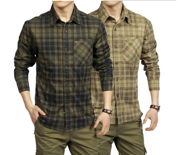

spring autumn casual men shirt 100% cotton long sleeve camisetas masculinas plaid shirts army green khaki clothing a0749, White;black