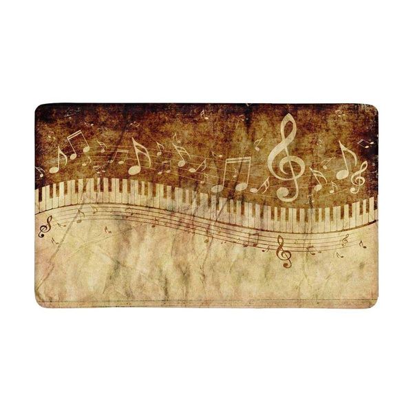 

piano keys with musical notes grunge indoor doormat non slip front entrance door mat rug