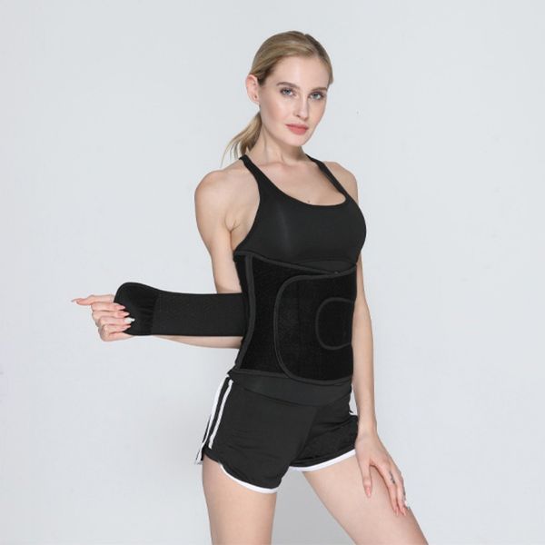

sports waist trimmer belt slim lumbar brace gym fitness weight loss sweat band shapewear adjustable waist support accessories, Black;gray