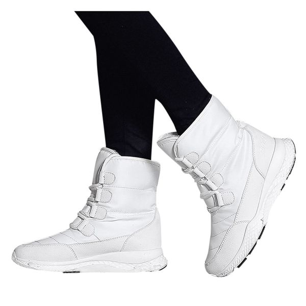

women casual plus velvet warm cotton boots waterproof and comfortable snow boots 2019 spring autumn new simplicity fashion, Black