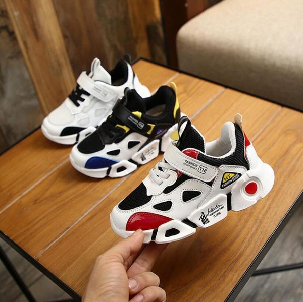 

athletic & outdoor spring autumn kids shoes boys girls sport breathable baby sneakers soft bottom non-slip casual children running, Black