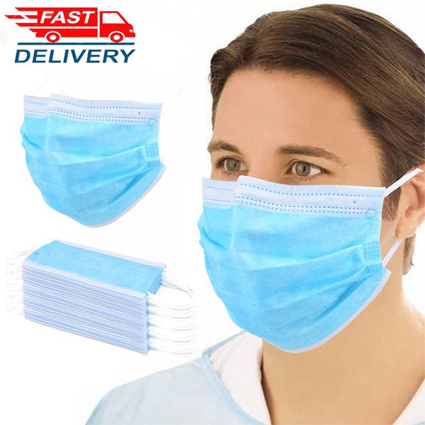 

400pcs 3 ply non-woven meltblown anti virus mouth dust disposable face mask maska respirator masken masker masks