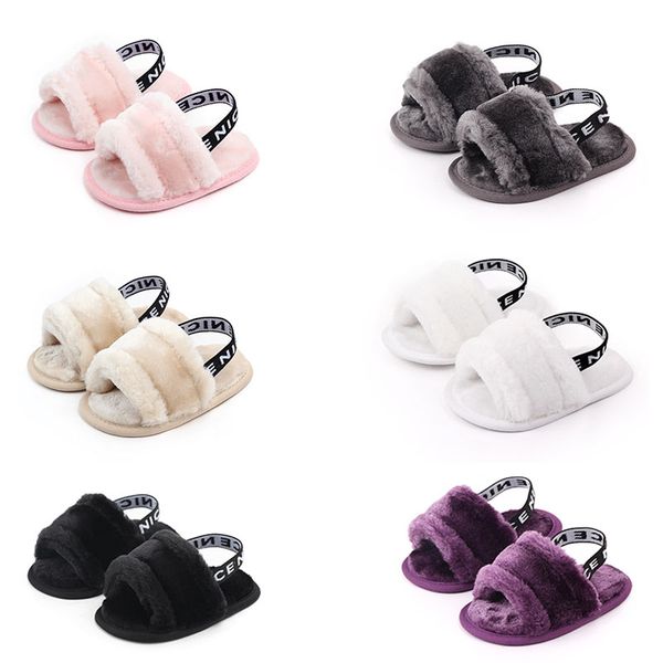 

baby shoes summer soft style classic baby girl slipper sandals breathable fur shoes simple elastic sandals princess, Black;red
