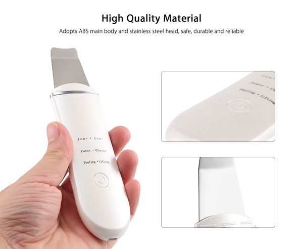 

ultrasonic ion skin scrubber rechargable facial peels beauty device blackhead removal exfoliator face lift beauty device