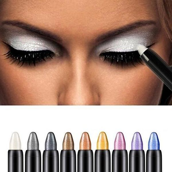 9pc / 9colors / lot Beauty Highlighter Eyeshadow Pencil Cosmetic Glitter Light Eyeliner Shadow Pen Trucco delle donne di moda Strumento di bellezza