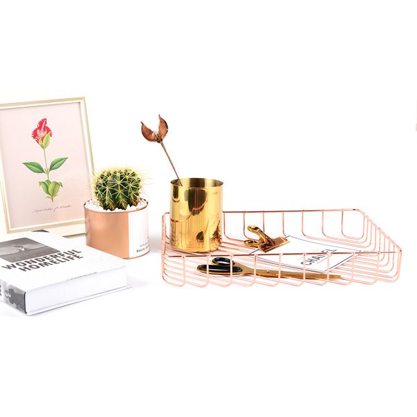 

boreal europe style denmark ins golden receive basket receive rose gold wrought iron basket deskfruit finish
