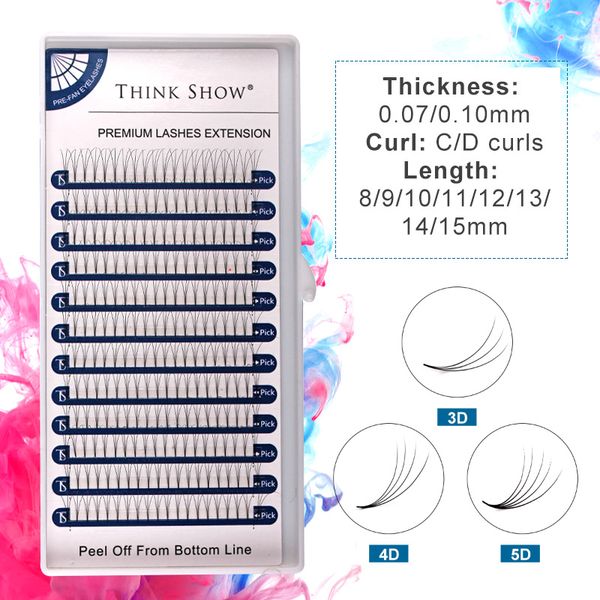 

3d/4d/5d/ premade volume fans eyelashes heat bonded premade volume eyelashes short russian faux mink extension