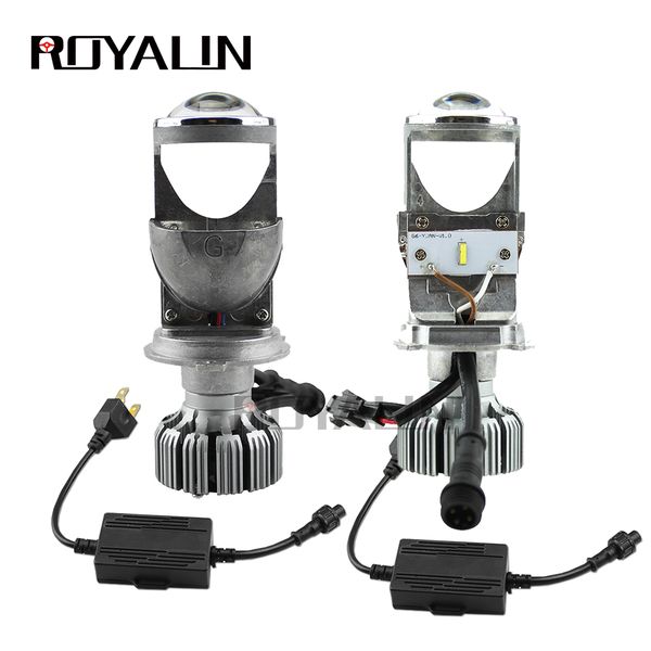 

royalin bi-led h4 9003 canbus projector headlights car mini 1.5" decoder 5500k lights lens universal auto 90w headlamp retrofit